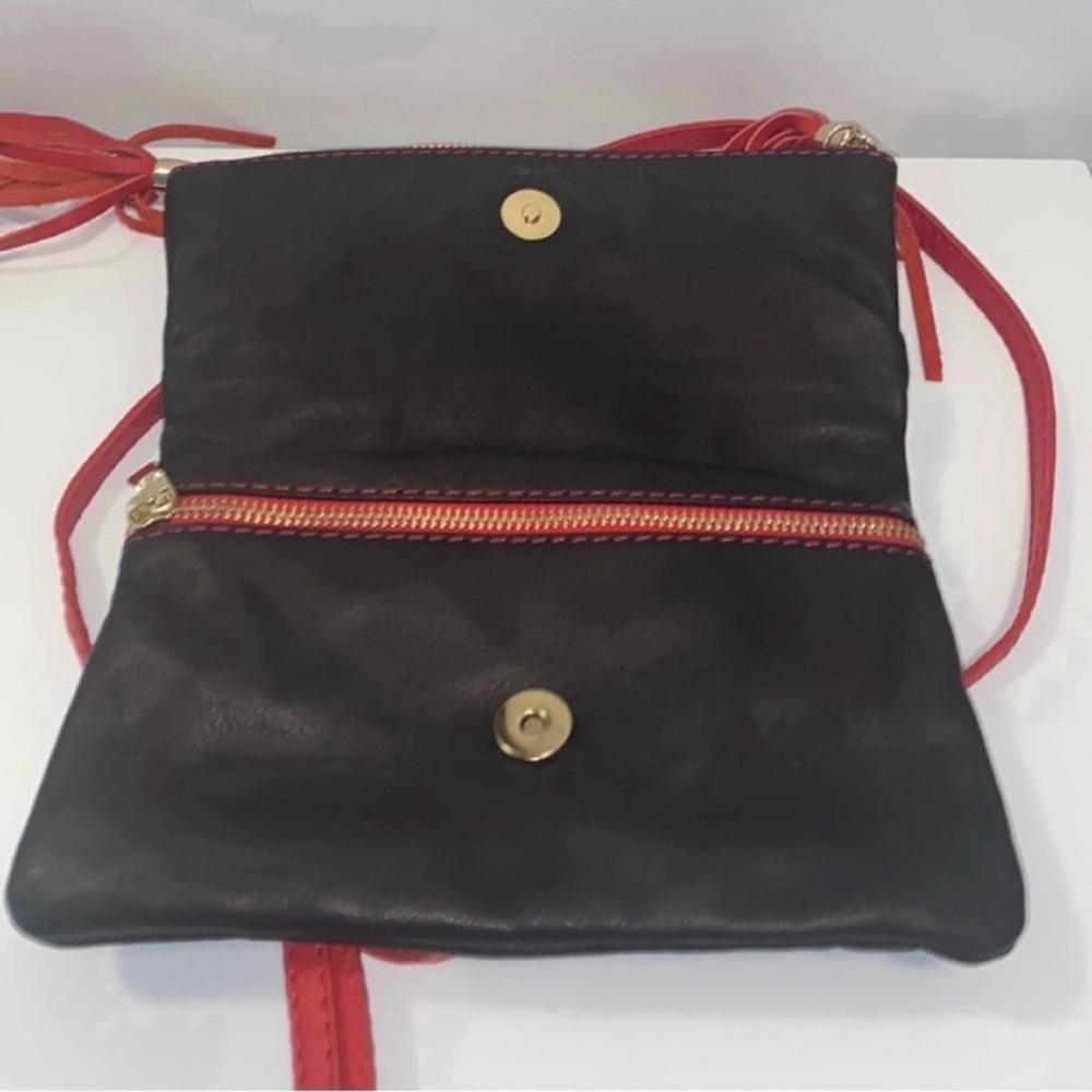 🌹 NEW! Red and Black L'ARTIGIANO SORRENTINO Italian Leather Crossbody/ Clutch - Picture 6 of 8